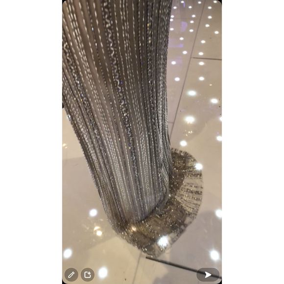 Silver Vienna Size 4 Side slit dress - Picture 2 of 2